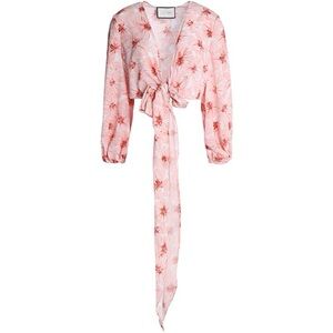 Alexis Pink Floral Wrap Blouse